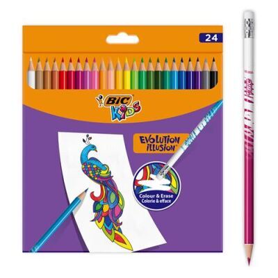 Bic Kids Evolution Silinebilir Kuru Boya Kalemi Kutu 24 Renk